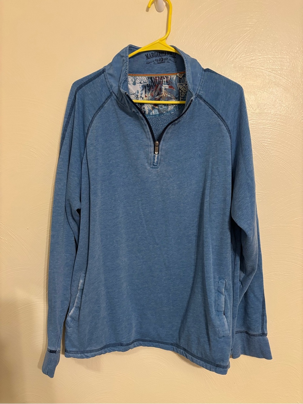 Margaritaville Blue Quarter Zip Pullover Sweatshirt XL